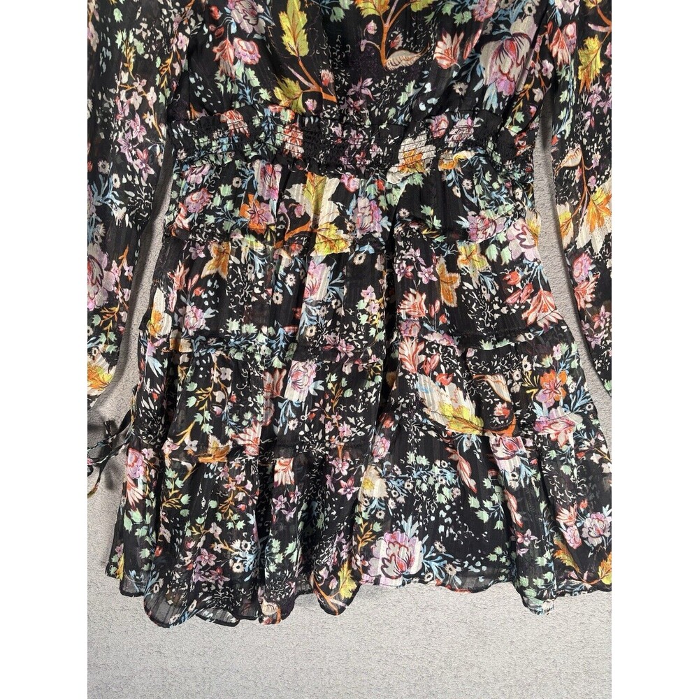 Free People Closer To The Heart Tiered Floral Miss Dress Black Floral Size XS - Picture 6 of 11